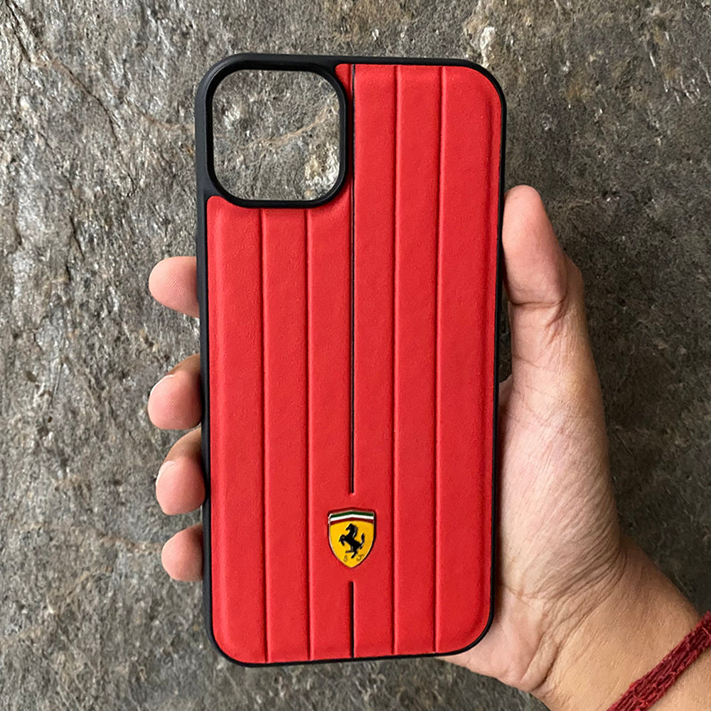 iPhone 14 Pro Max Ferrari Sports Car Logo Stripe Line Design Case Cover Clearance Sale