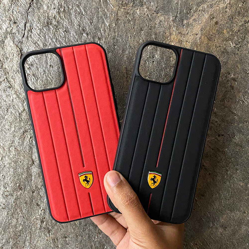 iPhone 14 Pro Max Ferrari Sports Car Logo Stripe Line Design Case Cover Clearance Sale