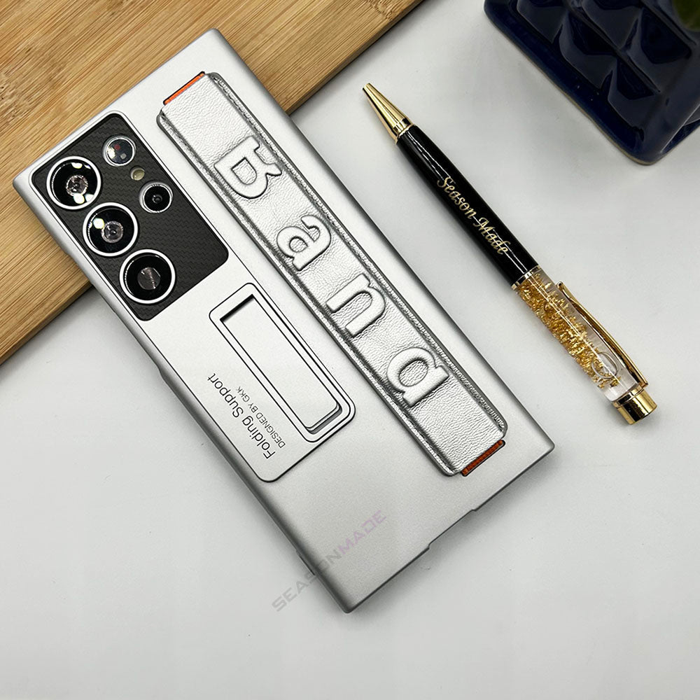 Shockproof Kickstand Case for Samsung Galaxy S25 Ultra with Wristband Grip & Protective Cover