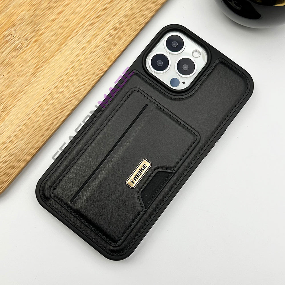 iPhone 15 Series Luxury Leather Case Cover With Card Holder Slot Clearance Sale