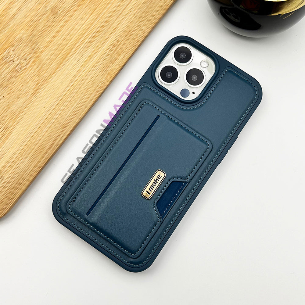 iPhone 15 Series Luxury Leather Case Cover With Card Holder Slot Clearance Sale