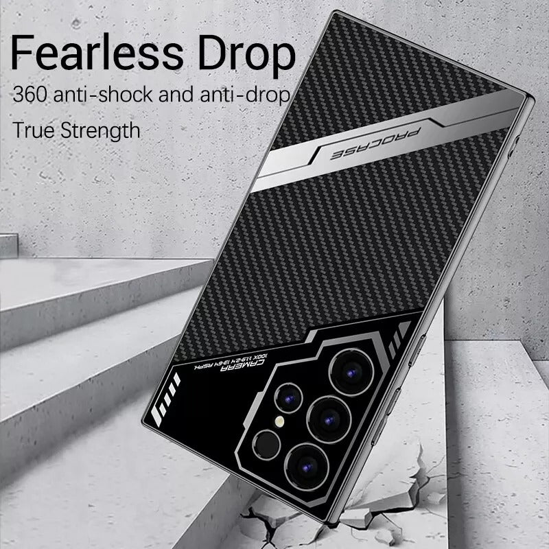 Electroplated Leather Case for Samsung Galaxy S25 Ultra | Premium Dual Texture | Camera Protection