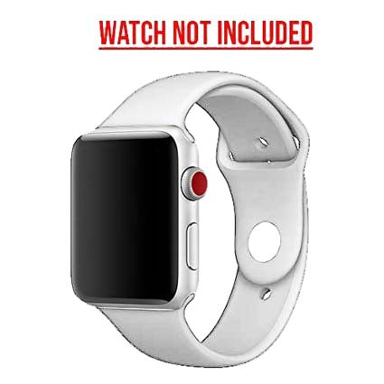 iWatch White Silicone Sport Band For Series 1 2 3 4 5 6 7 8 9 SE 7 8 9 SE SE 2 Gen
