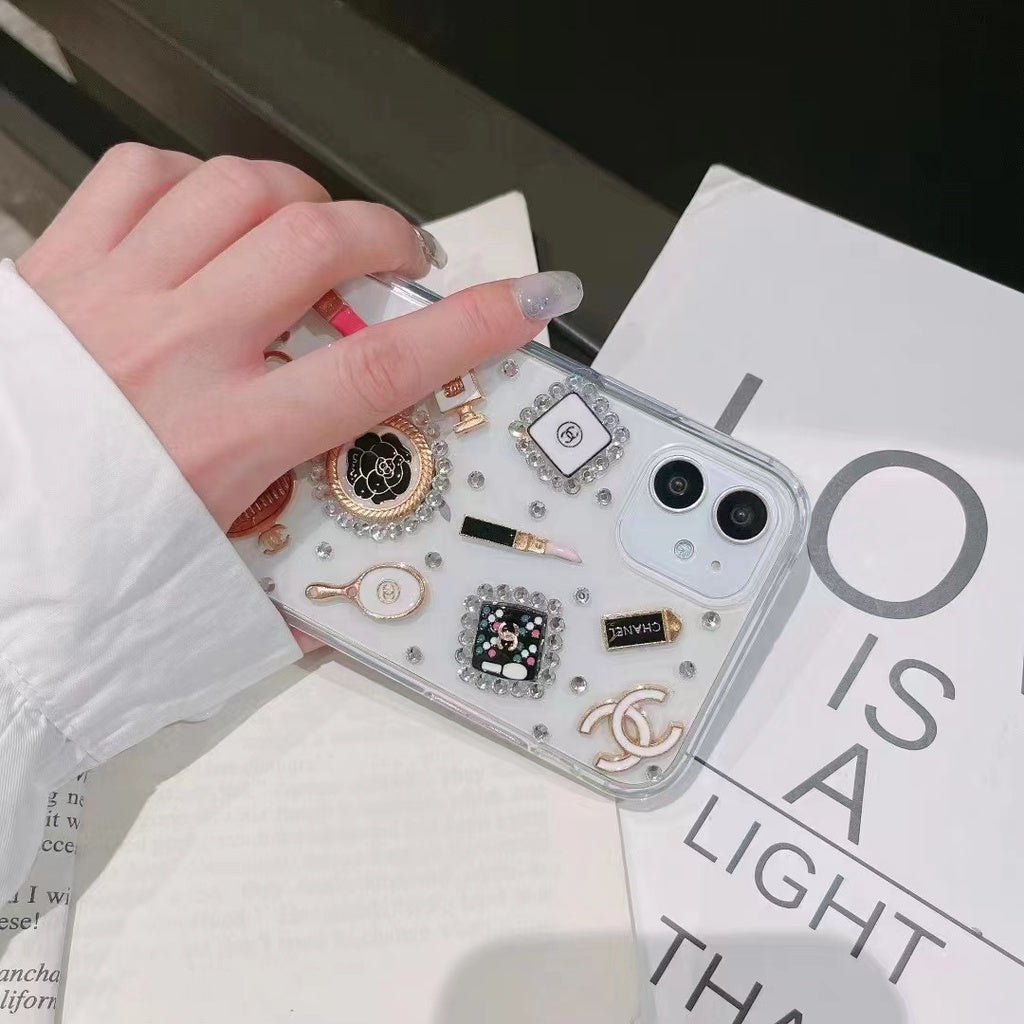 iPhone 13 Pro Max CC Make Up Diamond TPU Transparent Case Cover