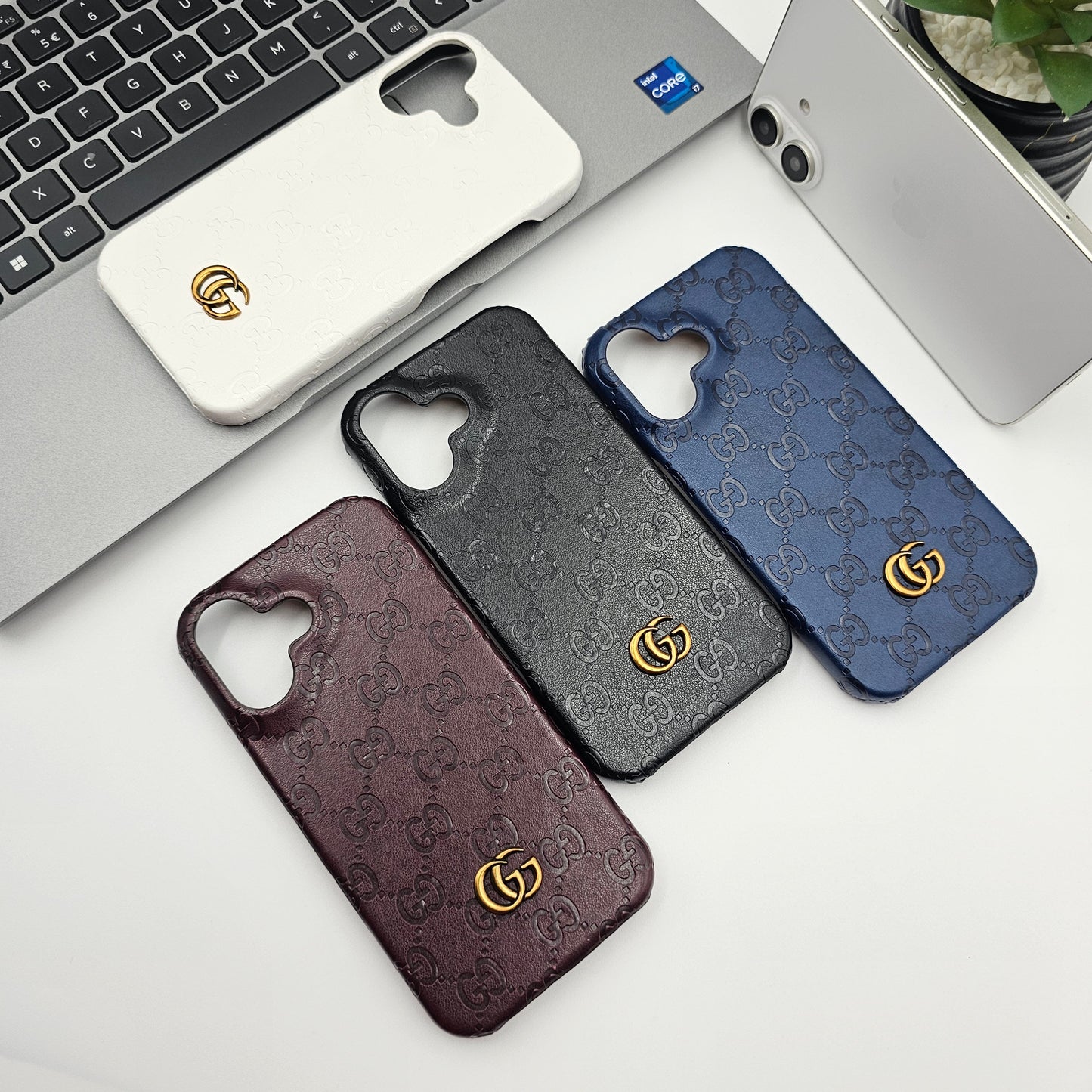 Premium Branded iPhone Mobile Case Cover - GG Leather made