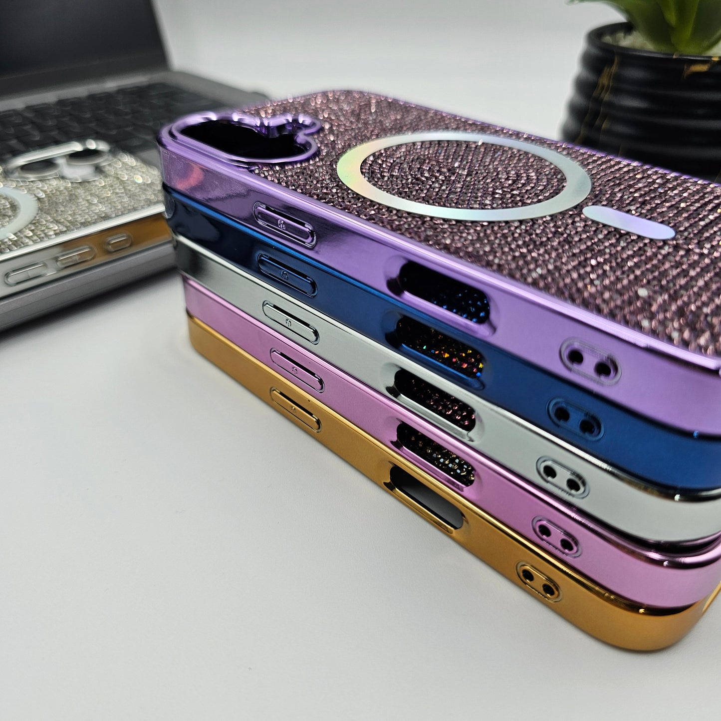 iPhone Rhinestone Diamond Bling Glitter Case With Magsafe