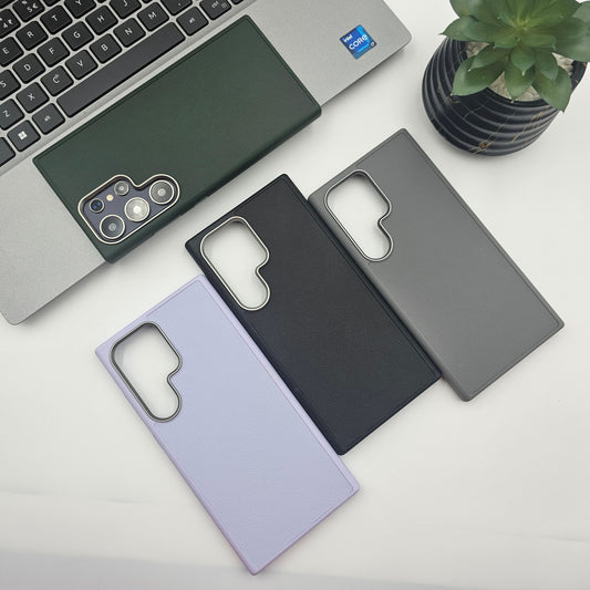 Samsung Galaxy S24 Ultra PU Leather Aluminium Camera Protection Case