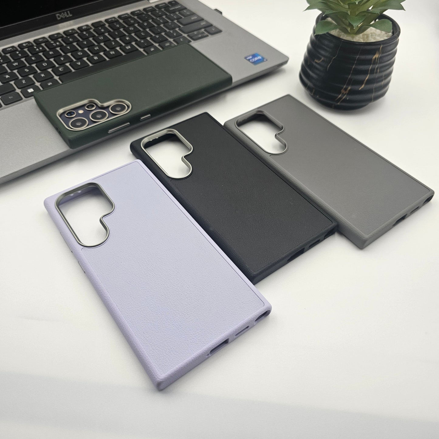 Samsung Galaxy S24 Ultra PU Leather Aluminium Camera Protection Case