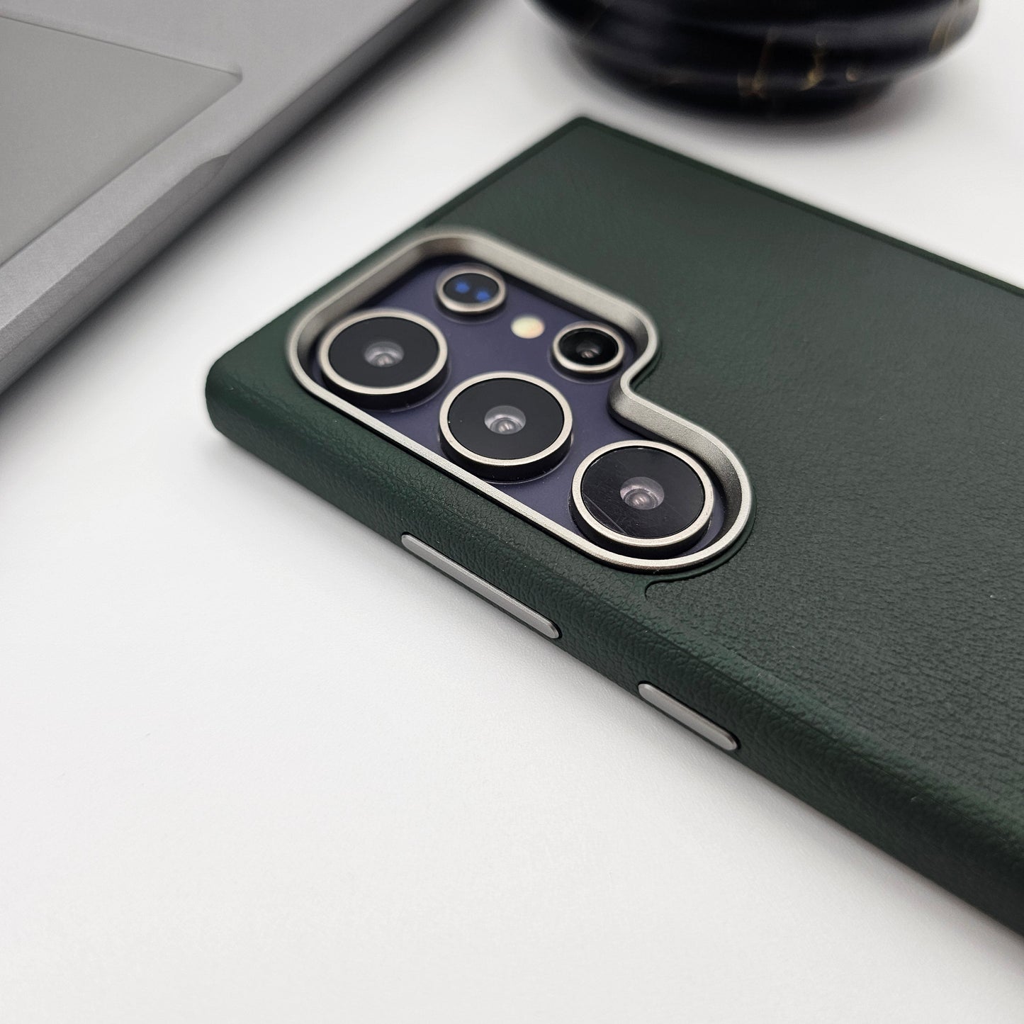 Samsung Galaxy S24 Ultra PU Leather Aluminium Camera Protection Case