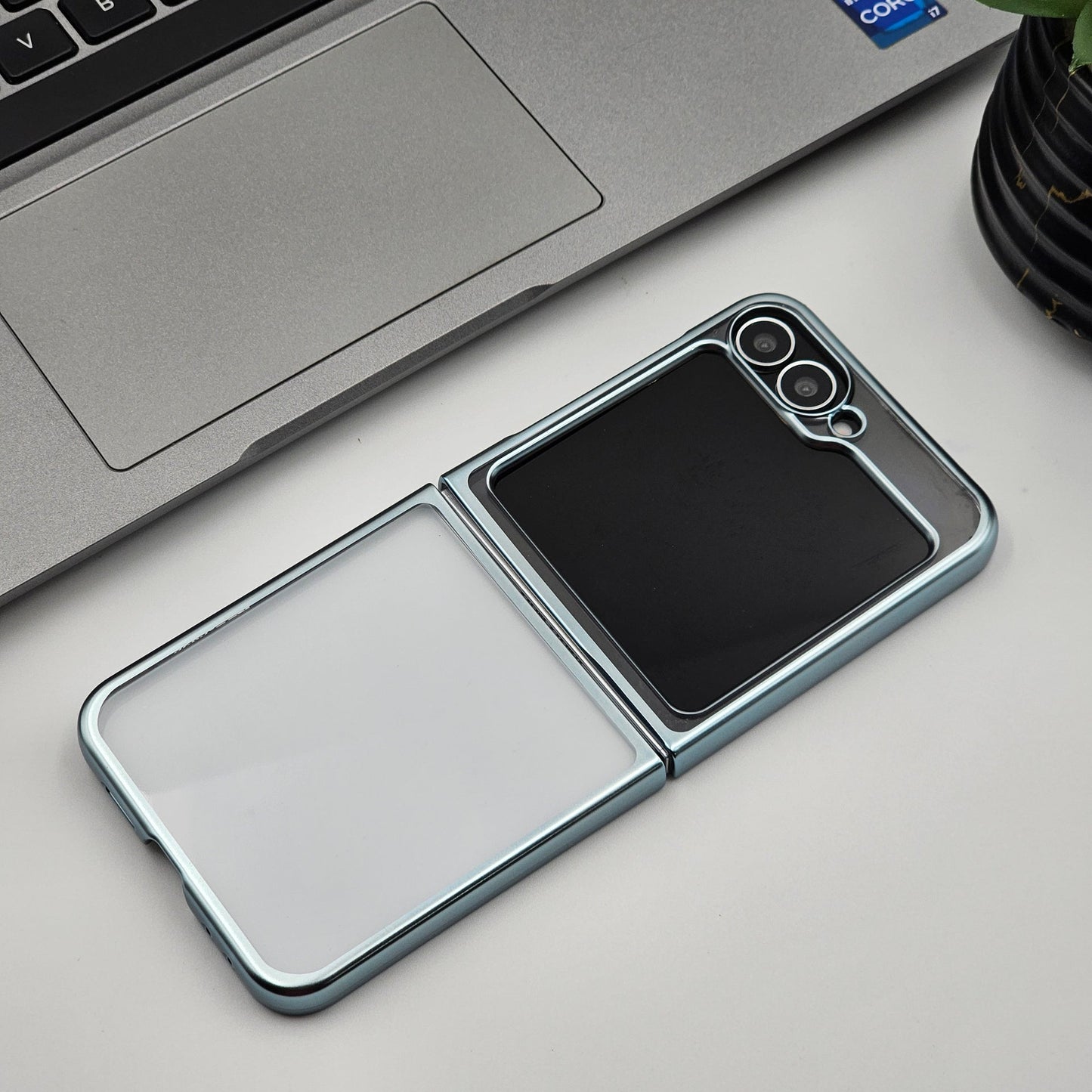 Chrome Hard Case Anti-Yellow for Samsung Galaxy Z Flip 6 | Premium Chrome Finish | Non-Slip Grip