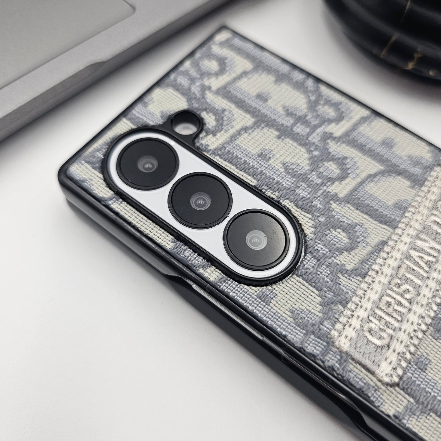 Samsung Galaxy Z Fold 5 CD Vertical Stitched Embroidery Case Cover