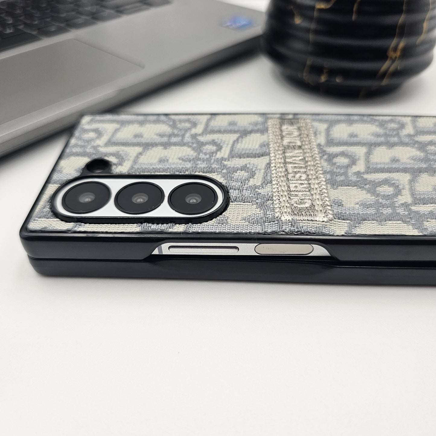 Samsung Galaxy Z Fold 5 CD Vertical Stitched Embroidery Case Cover