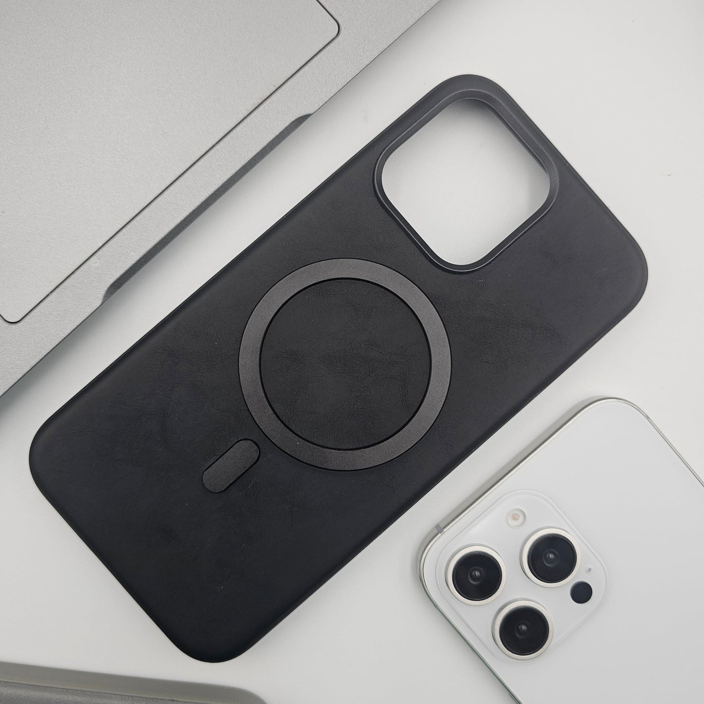 iPhone PU Leather Magnetic Magsafe Case Supports Wireless Charging