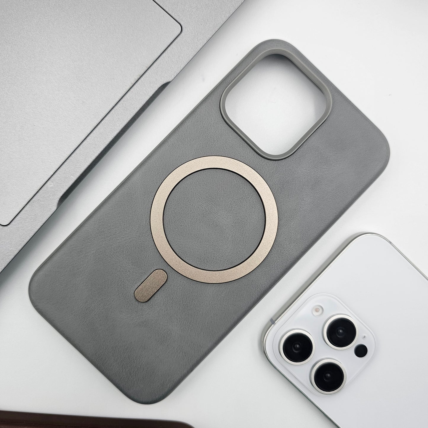 iPhone PU Leather Magnetic Magsafe Case Supports Wireless Charging