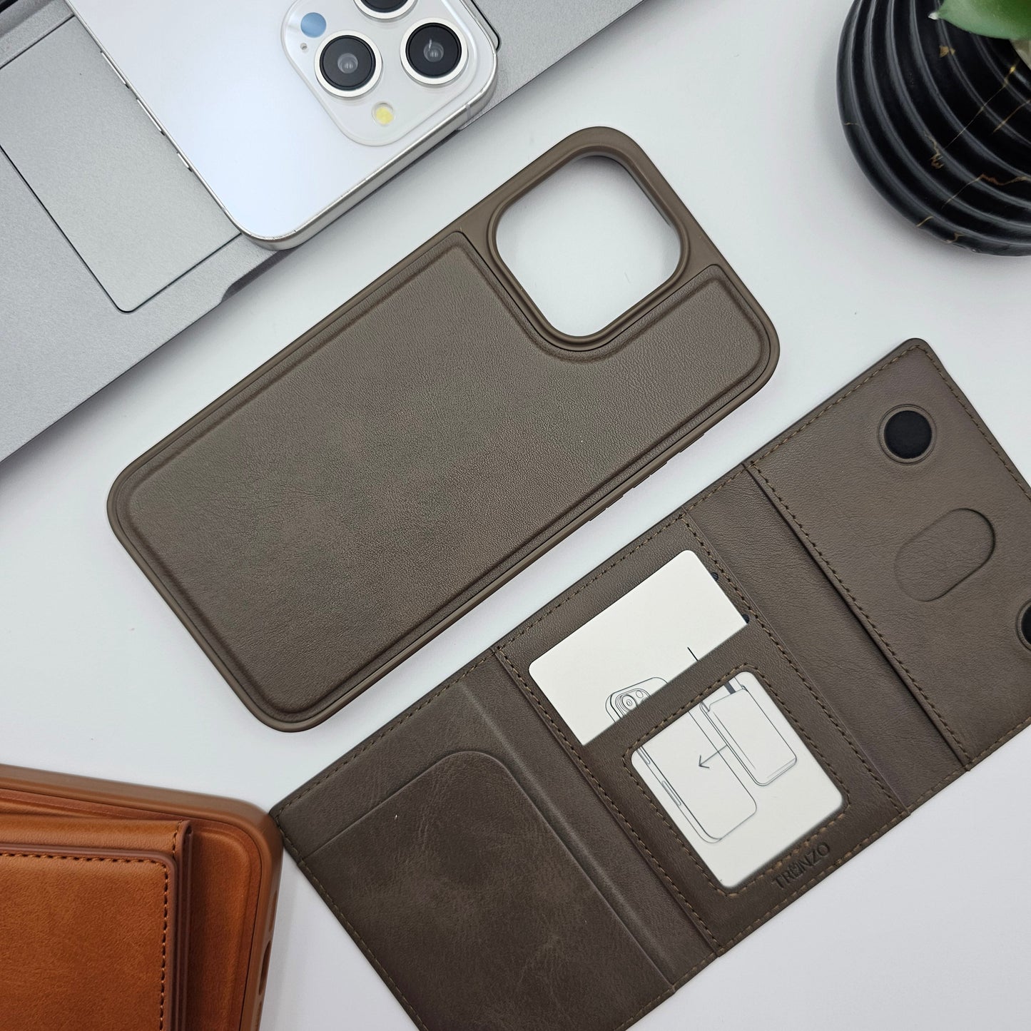 iPhone Leather Detachable Magnetic Wallet Card Holder Case