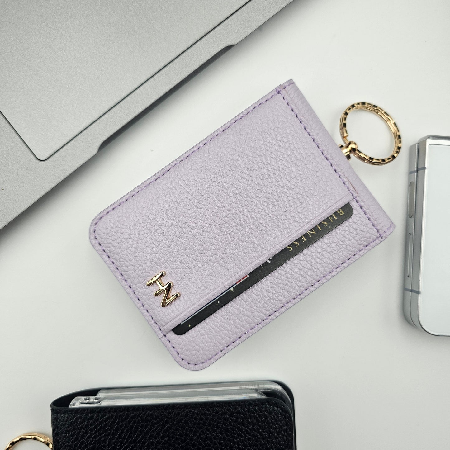 Luxury Leather Case for Samsung Galaxy Z Flip 6 | Cardholder | Gold Chain & Ring Holder