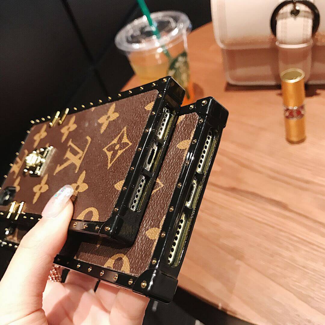iPhone Luxury Branded Trunk Square Shaped Leather Case