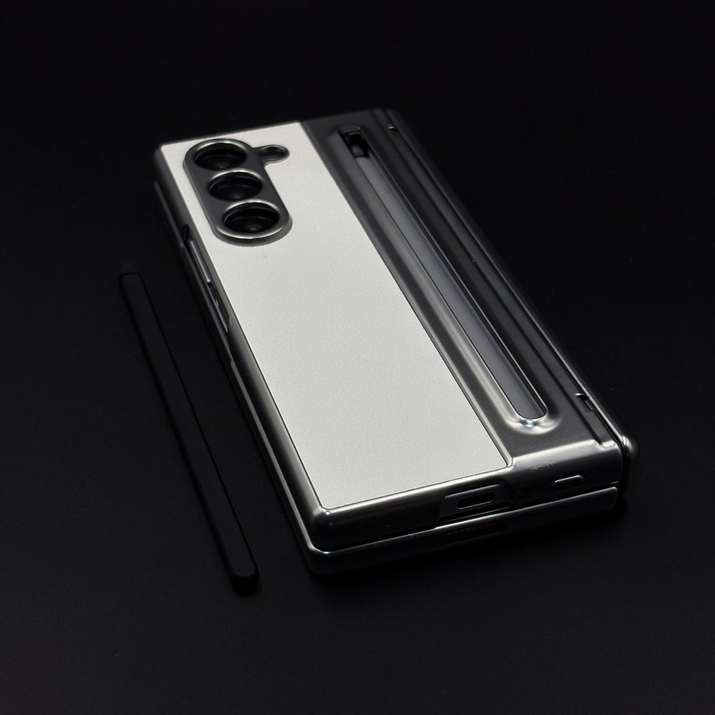 All-in-One Case | Leather Texture with Pen for Samsung Galaxy Z Fold 7 | Front Screen Protector & Side Hinge Protection