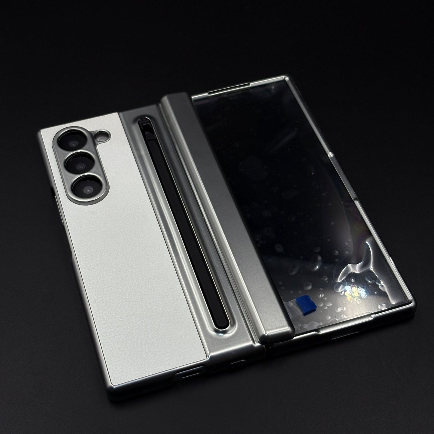 All-in-One Case | Leather Texture with Pen for Samsung Galaxy Z Fold 7 | Front Screen Protector & Side Hinge Protection
