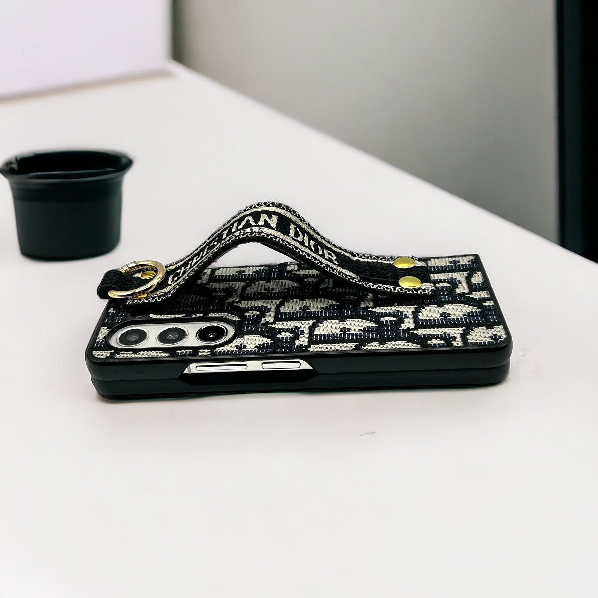 Luxury Embroidered Belt Strap Case for Samsung Galaxy Z Fold 5 | Premium Designer Style Protection