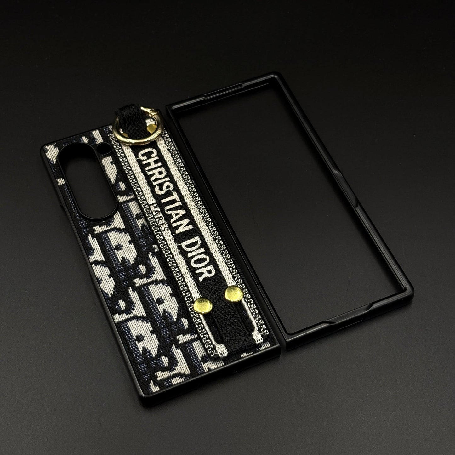 Luxury Embroidered Belt Strap Case for Samsung Galaxy Z Fold 5 | Premium Designer Style Protection