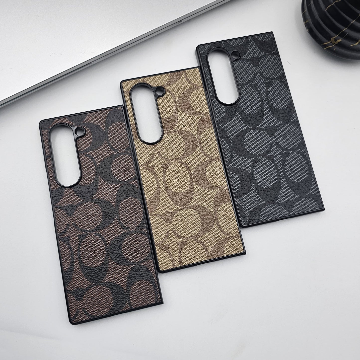 Samsung Galaxy Z Fold 5 Luxury Brand Pattern CC PU Leather Case Cover