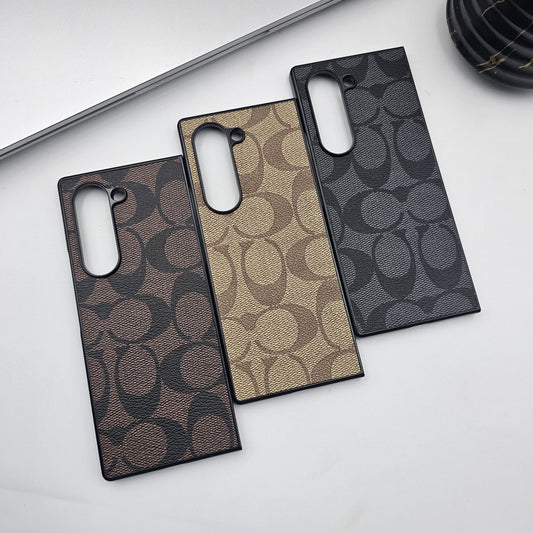 Samsung Galaxy Z Fold 5 Luxury Brand Pattern CC PU Leather Case Cover