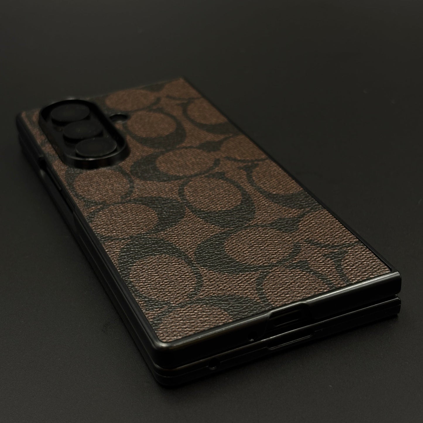 Samsung Galaxy Z Fold 7 Luxury Brand Pattern CC PU Leather Case Cover