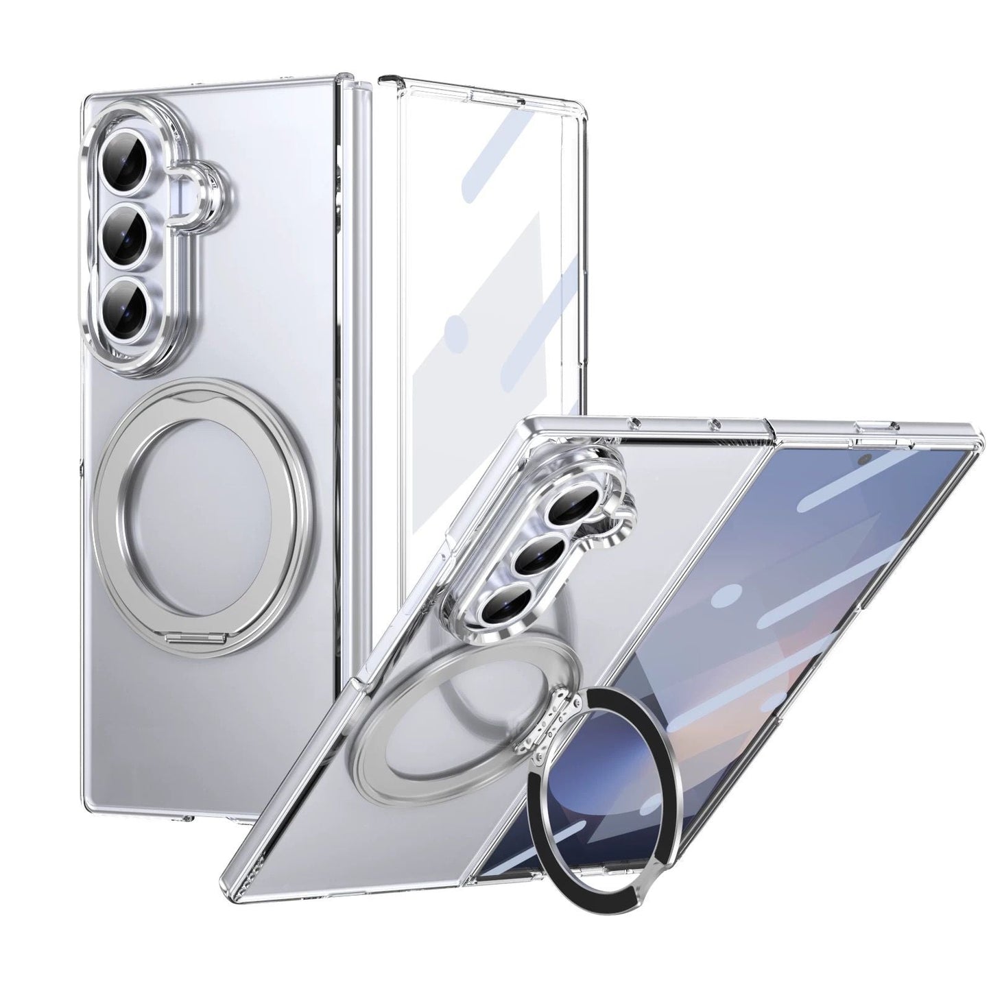 Premium Transparent Case with 360° Rotating Kickstand for Samsung Galaxy Z Fold 6 | No-Yellowing, Sleek Fit