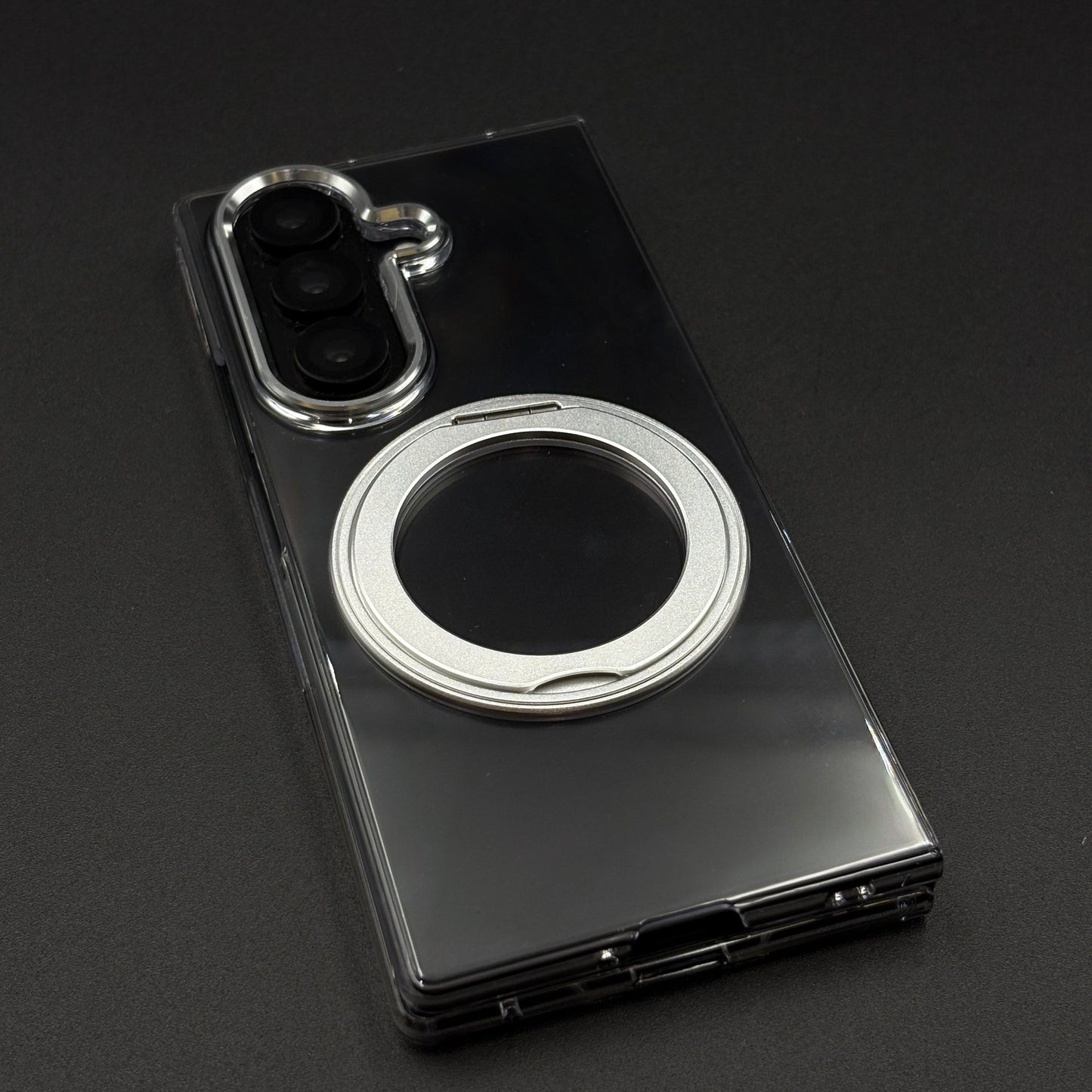 Premium Transparent Case with 360° Rotating Kickstand for Samsung Galaxy Z Fold 6 | No-Yellowing, Sleek Fit