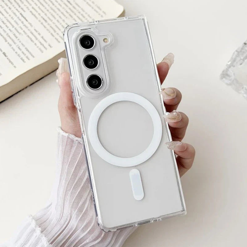Slim Transparent Case with MagSafe Ring for Samsung Galaxy Z Fold 5 | Ultra-Clear | Lightweight & Protective