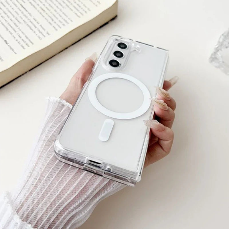 Slim Transparent Case with MagSafe Ring for Samsung Galaxy Z Fold 5 | Ultra-Clear | Lightweight & Protective