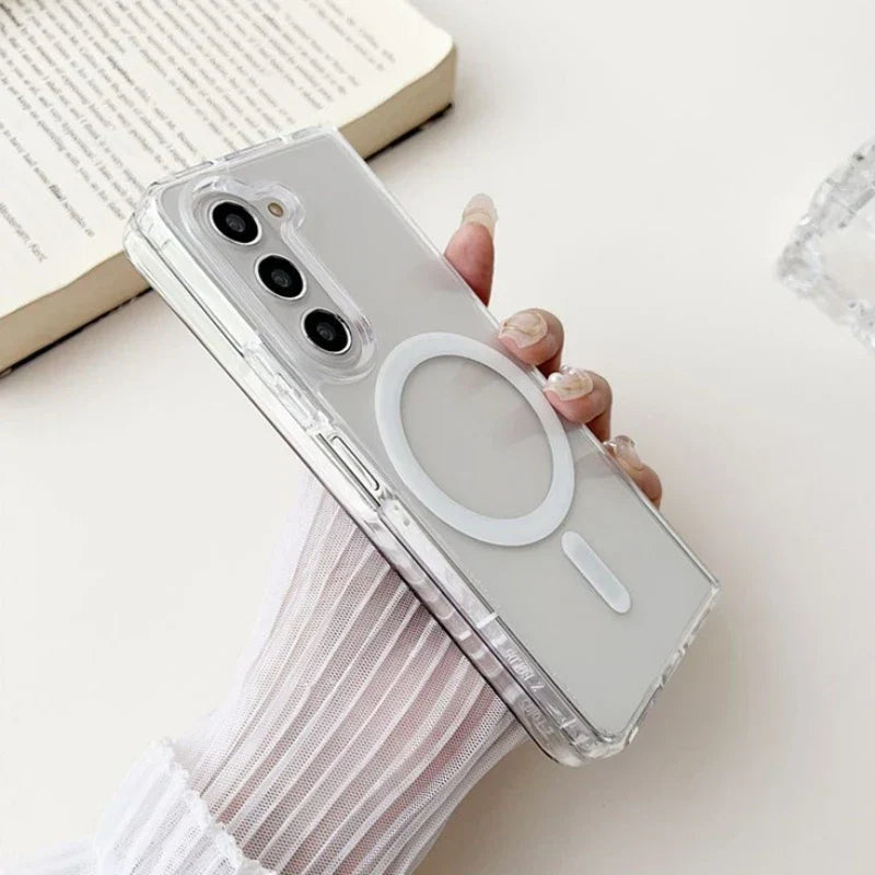 Slim Transparent Case with MagSafe Ring for Samsung Galaxy Z Fold 5 | Ultra-Clear | Lightweight & Protective