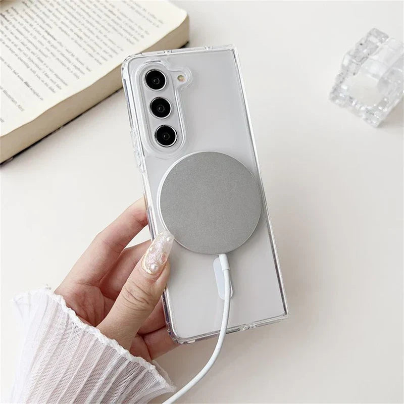 Slim Transparent Case with MagSafe Ring for Samsung Galaxy Z Fold 5 | Ultra-Clear | Lightweight & Protective