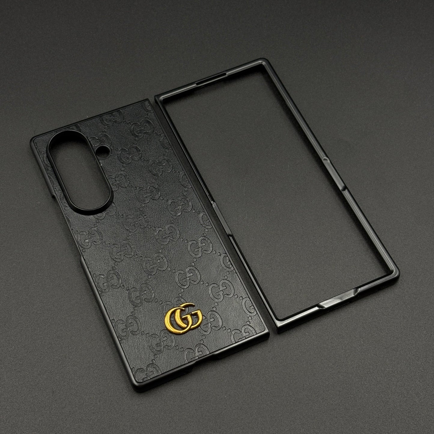 Luxury GG Pattern Leather Feel Case for Samsung Galaxy Z Fold 6 | Designer-Inspired Premium Back Cover