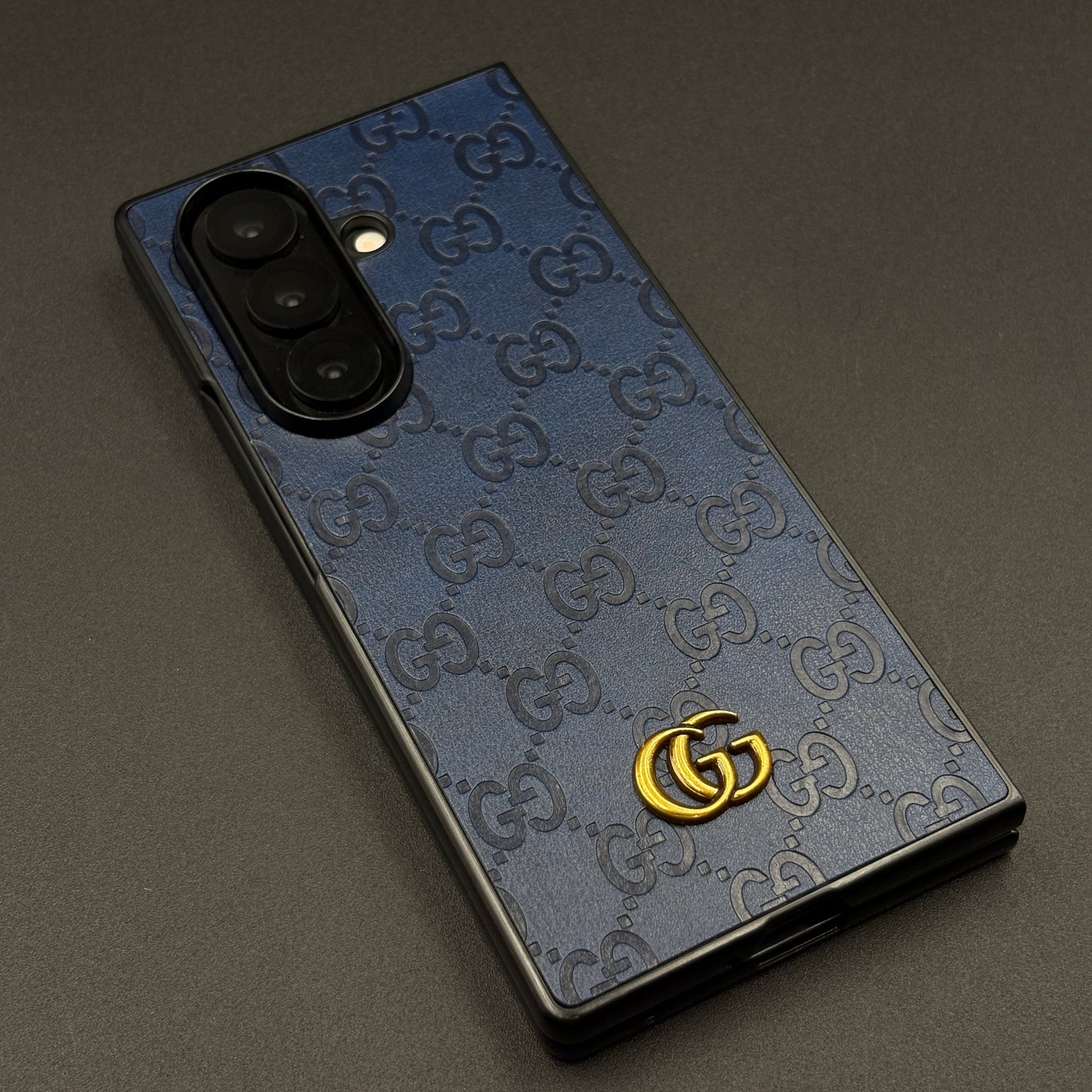 Luxury GG Pattern Leather Feel Case for Samsung Galaxy Z Fold 7 | Designer-Inspired Premium Back Cover
