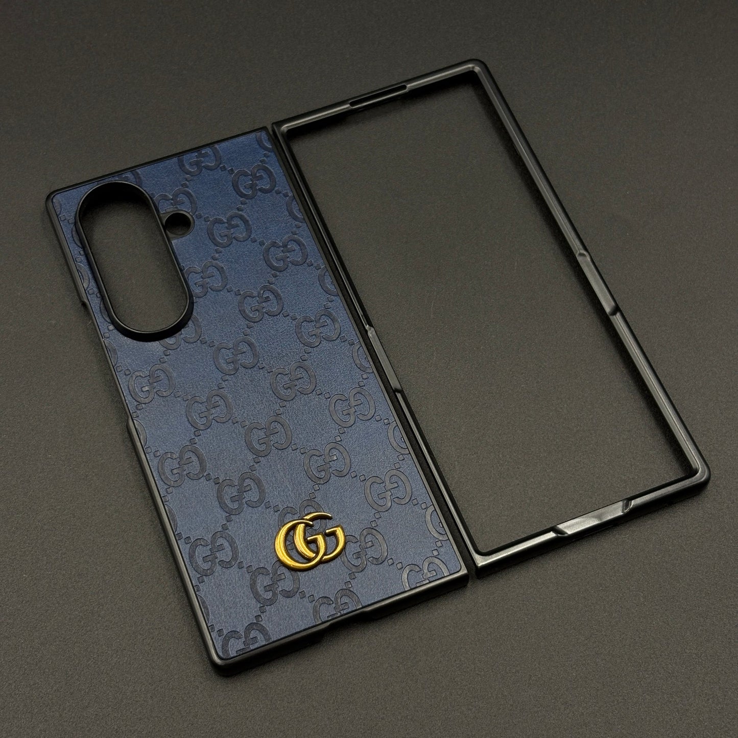 Luxury GG Pattern Leather Feel Case for Samsung Galaxy Z Fold 6 | Designer-Inspired Premium Back Cover