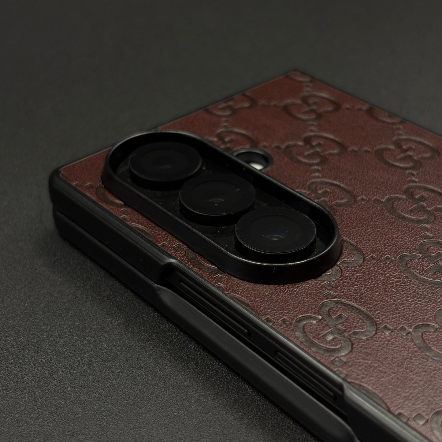 Luxury GG Pattern Leather Feel Case for Samsung Galaxy Z Fold 6 | Designer-Inspired Premium Back Cover