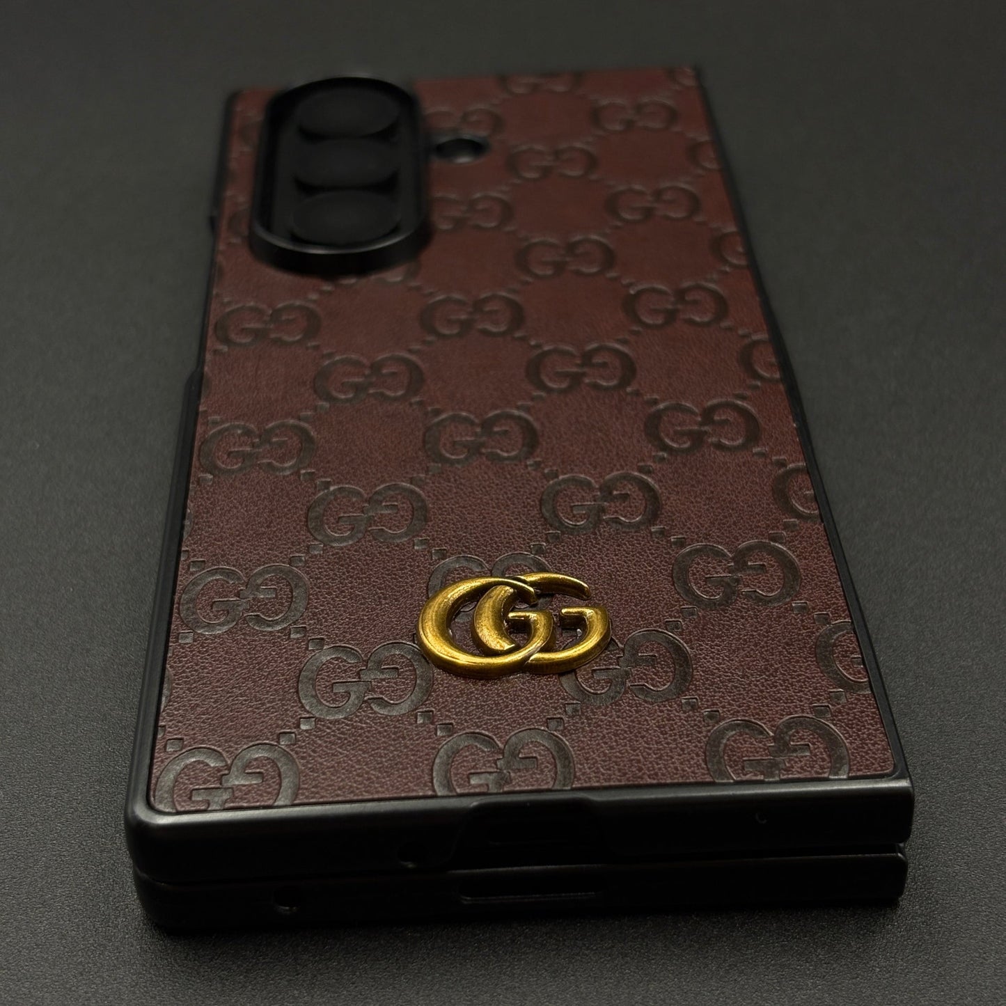 Luxury GG Pattern Leather Feel Case for Samsung Galaxy Z Fold 5 | Designer-Inspired Premium Back Cover