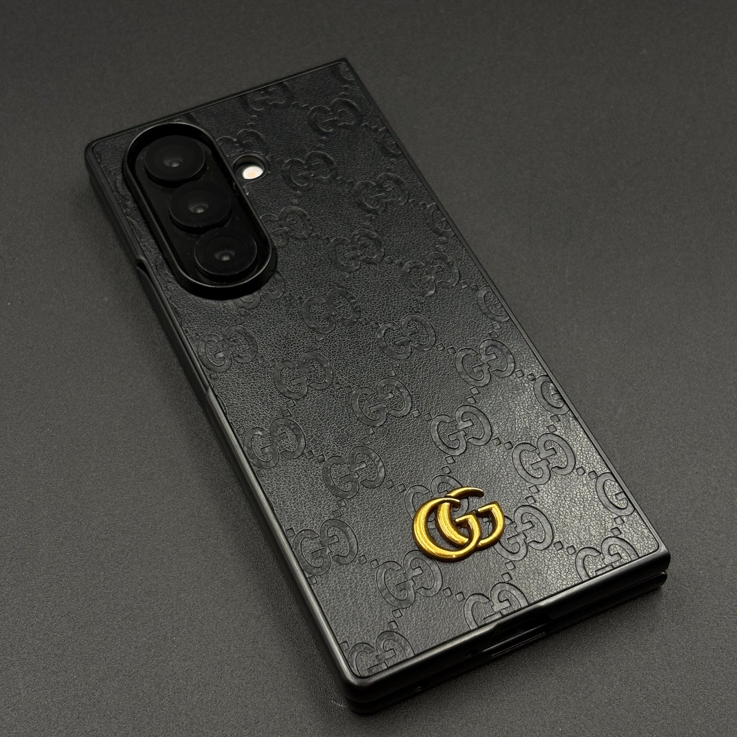 Luxury GG Pattern Leather Feel Case for Samsung Galaxy Z Fold 7 | Designer-Inspired Premium Back Cover