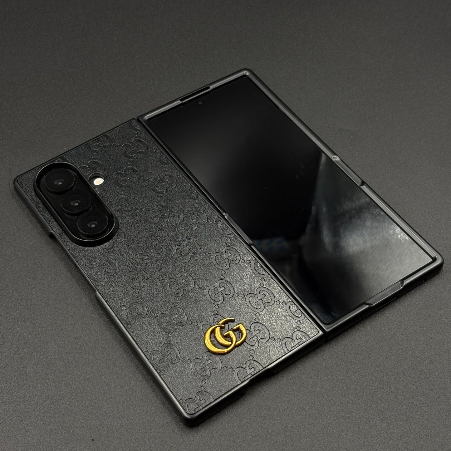 Luxury GG Pattern Leather Feel Case for Samsung Galaxy Z Fold 6 | Designer-Inspired Premium Back Cover