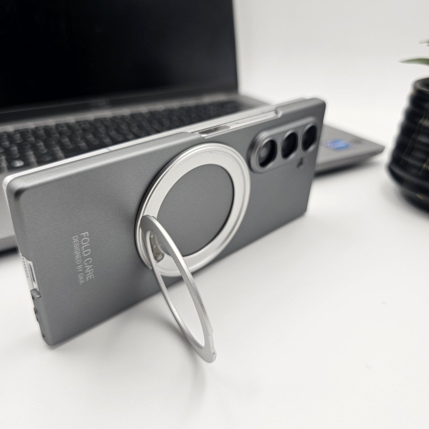 Magnetic Ring Stand Case with Front Screen Protector for Samsung Galaxy Z Fold 7 | Slim Grip & Full Body Coverage