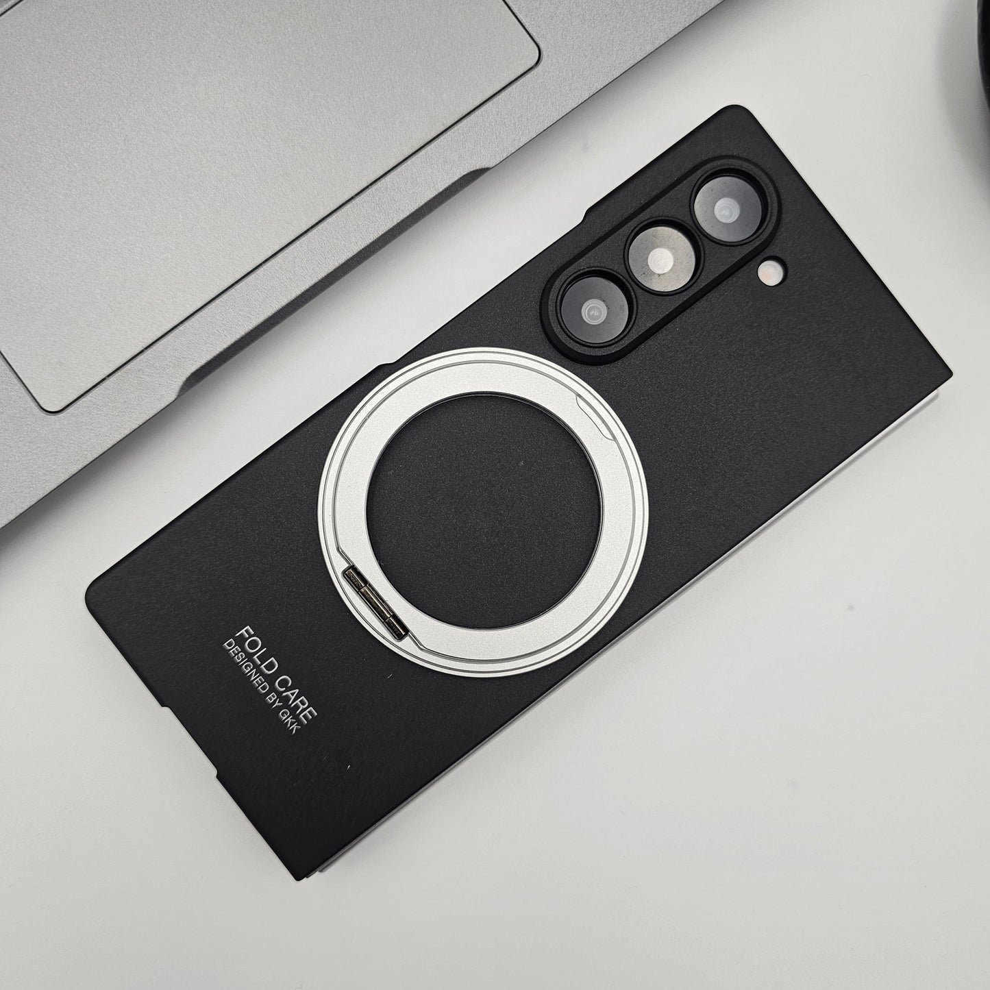 Magnetic Ring Stand Case with Front Screen Protector for Samsung Galaxy Z Fold 7 | Slim Grip & Full Body Coverage