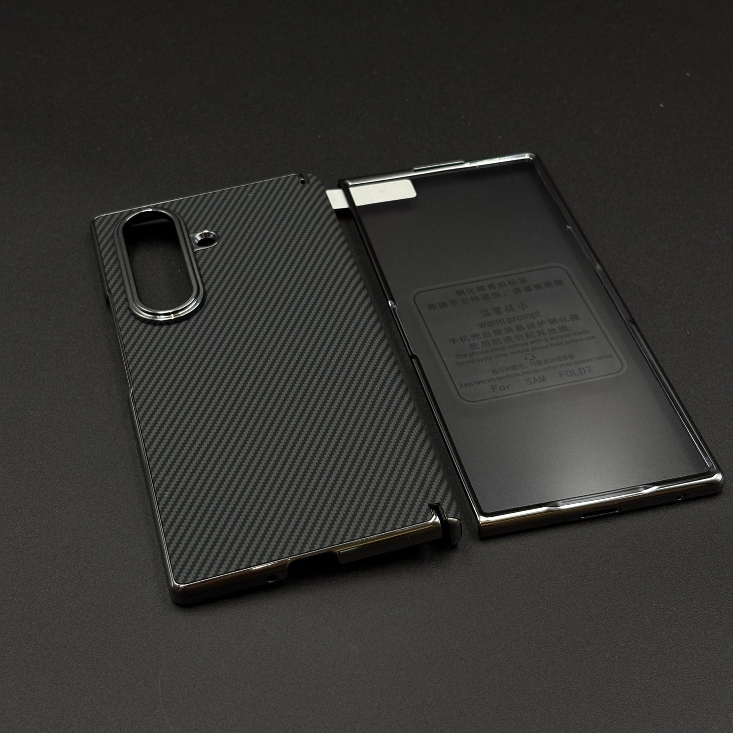 Carbon Fibre Smooth Feel Case with Front Screen Protector For Samsung Galaxy Z Fold 5 | Lightweight | Luxury Look