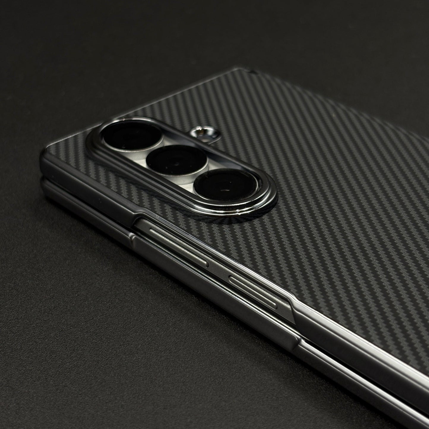 Carbon Fibre Smooth Feel Case with Front Screen Protector For Samsung Galaxy Z Fold 5 | Lightweight | Luxury Look