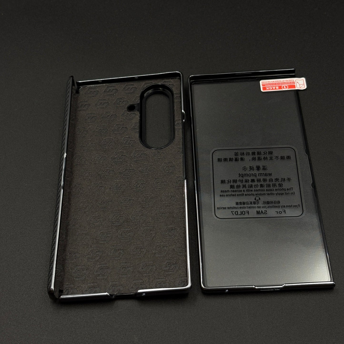 Carbon Fibre Smooth Feel Case with Front Screen Protector For Samsung Galaxy Z Fold 7 | Lightweight | Luxury Look