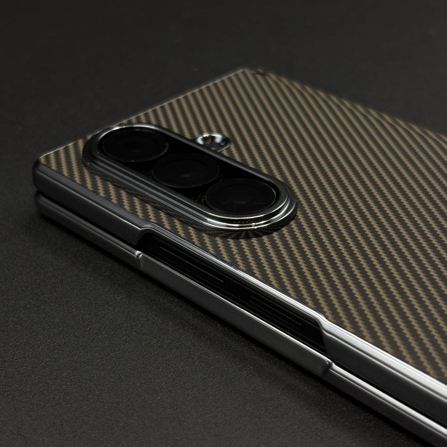 Carbon Fibre Smooth Feel Case with Front Screen Protector For Samsung Galaxy Z Fold 7 | Lightweight | Luxury Look