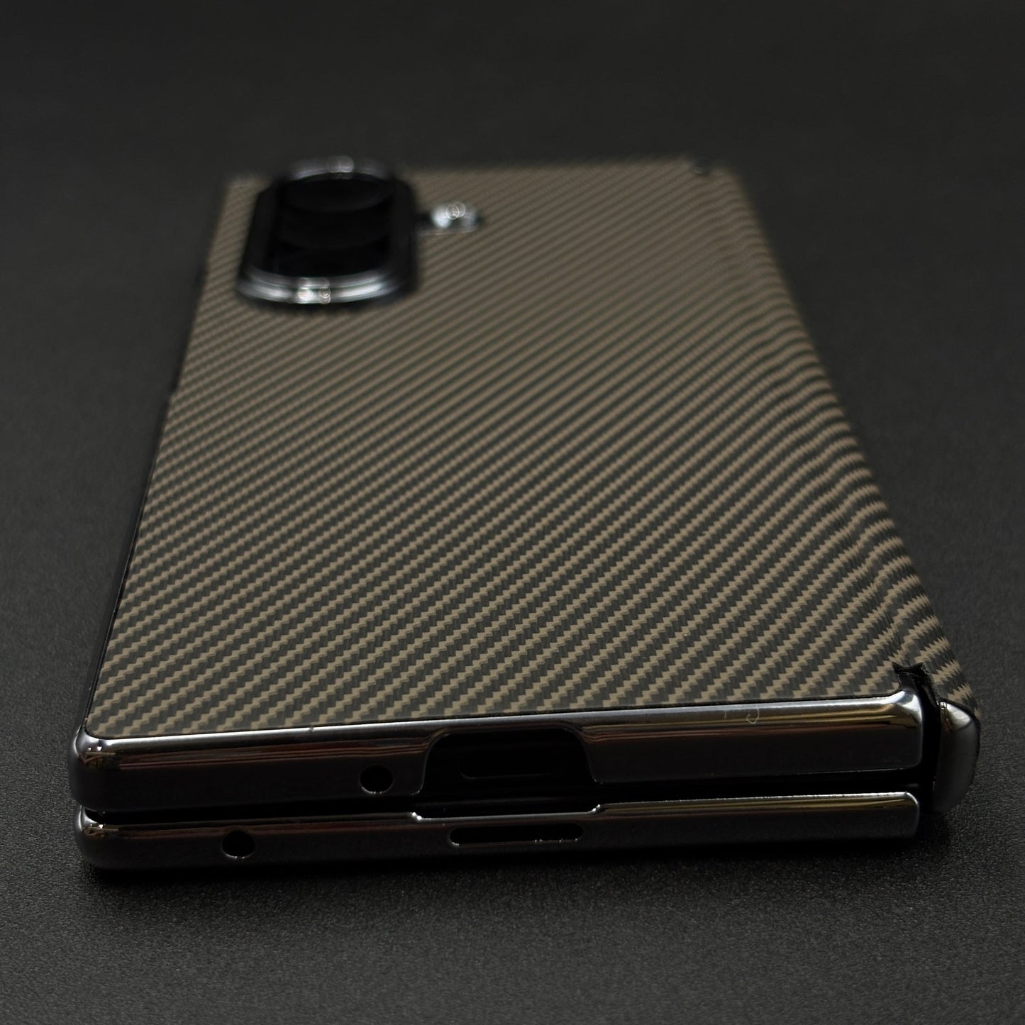 Carbon Fibre Smooth Feel Case with Front Screen Protector For Samsung Galaxy Z Fold 7 | Lightweight | Luxury Look
