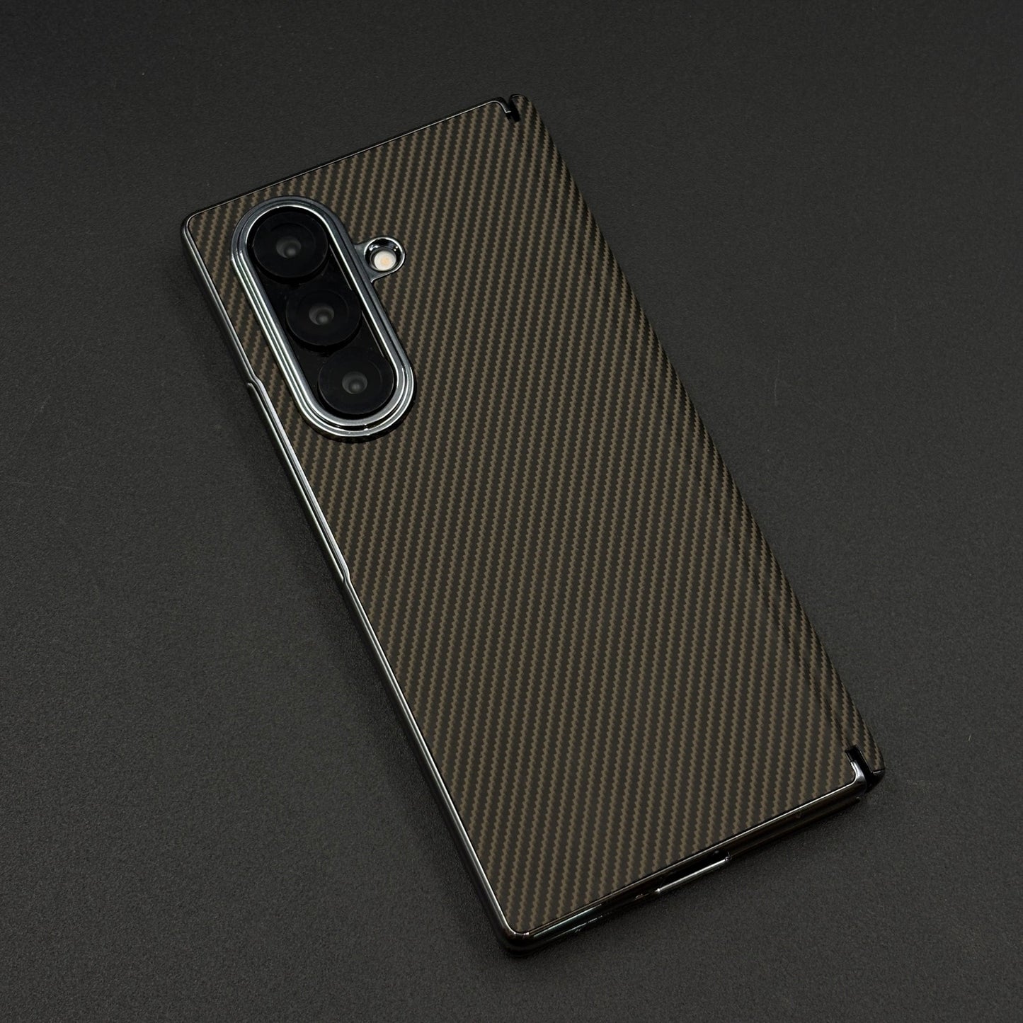 Carbon Fibre Smooth Feel Case with Front Screen Protector For Samsung Galaxy Z Fold 7 | Lightweight | Luxury Look