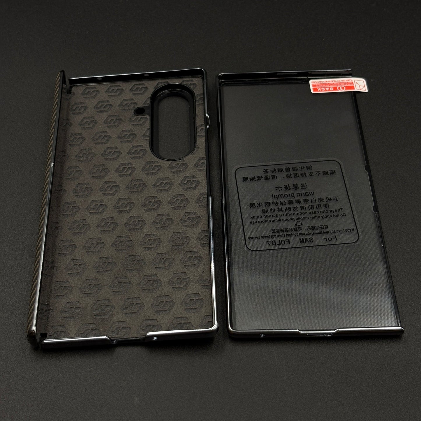 Carbon Fibre Smooth Feel Case with Front Screen Protector For Samsung Galaxy Z Fold 7 | Lightweight | Luxury Look
